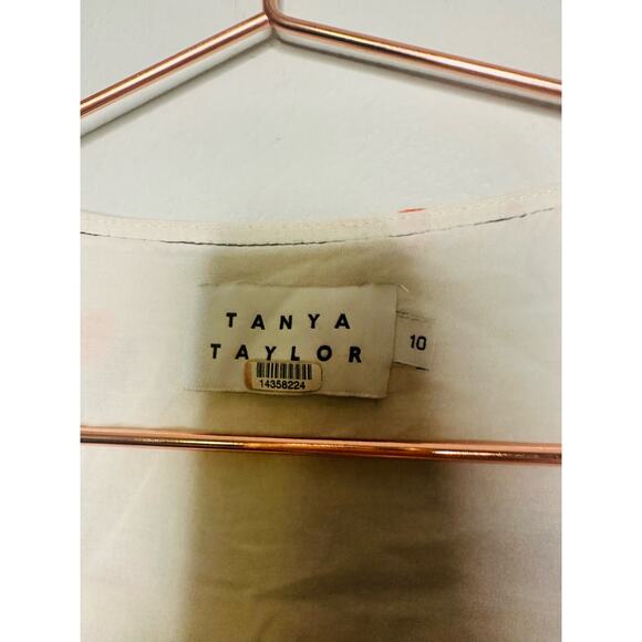 TANYA TAYLOR Margot Orange Blooms Floral Linen Blend Jumpsuit Size 10 - Picture 9 of 10